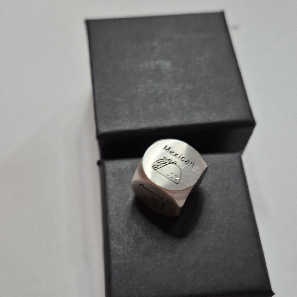 Date Night Restaurant Dice Stainless Single Die In Gift Box